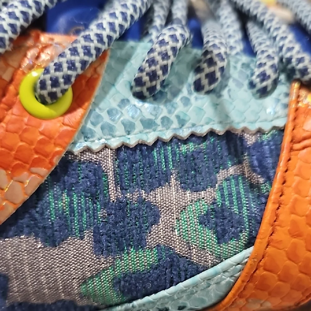 Desigual Orange and Blue Women's Sneakers - Picture 7 of 9